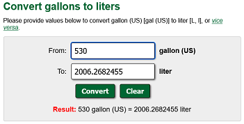 galons to liters